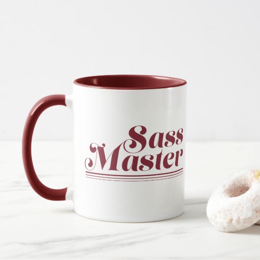 Mug Rouge foncé principal de culot (Avec donut)