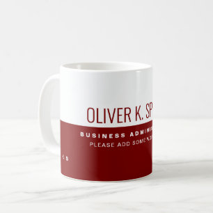 Mug Rouge foncé professionnel demi-blanc adm d'entrepr