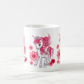 Mug Rouge Girly mignon de licorne de bébé (Centre)