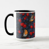 Mug Rouge-gorges dans le pommier/bleu et rouge (Gauche)