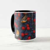 Mug Rouge-gorges dans le pommier/bleu et rouge (Devant gauche)