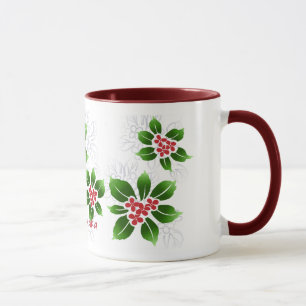 Mug Rouge hawaïen de Noël de Mele Kalikimaka de houx