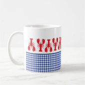 Mug Rouge Homard Bleu Blanc En vichy Plaisir Côtier (Gauche)