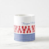 Mug Rouge Homard Bleu En vichy Côte Réunion familiale (Centre)
