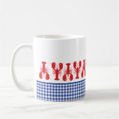 Mug Rouge Homard Bleu En vichy Côte Réunion familiale (Gauche)