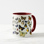 Mug ROUGE JAUNE BLEU BLANC BUTTERFLIES Beauté Nature (Devant droit)