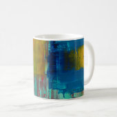 MUG ROUGE JAUNE BLEU ET BLANC PEINTURE ABSTRAITE (Devant droit)