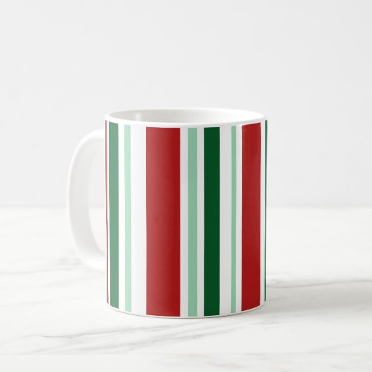 Mug Rouge mélangé moderne, Vert, Blancs (Devant gauche)