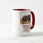 Mug Rouge Merci Coach Nom de l'équipe Photo (Devant droit)