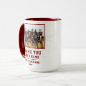 Mug Rouge Merci Coach Nom de l'équipe Photo (Devant gauche)