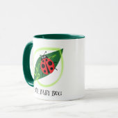 Mug Rouge mignonne coccinelle Vert Amour Feuil enfant (Devant gauche)