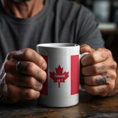 Mug Rouge moderne sur blanc" "Mon Canada se lève"