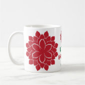 Mug Rouge moderne, Vert et blanc Amour, Paix, Texte de (Gauche)