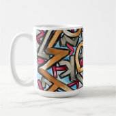 Mug Rouge Moka Gris Géométrique - Art Abstrait Peint à (Gauche)
