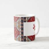 Mug rouge Motif oriental turc avec tulipes (Devant droit)