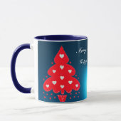Mug ROUGE NOËL ARBRE FÊTE DE VACANCES bleu (Gauche)