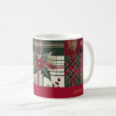 Mug Rouge Noël Russe Plaid Tartan Motif (Devant droit)