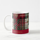 Mug Rouge Noël Russe Plaid Tartan Motif (Gauche)