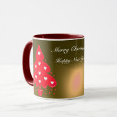 MUG ROUGE NOËL TREE FÊTE DE VACANCES JAUNE (Devant gauche)