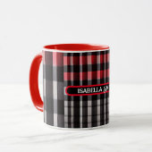 Mug Rouge Noir Abstrait Plaid Collection moderne (Devant gauche)