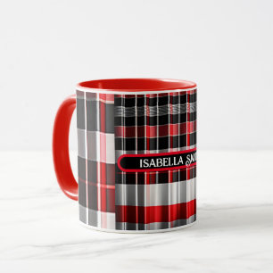Mug Rouge Noir Abstrait Plaid Collection populaire