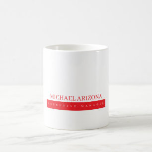 Mug Rouge Noir & Blanc Minimaliste Simple Moderne