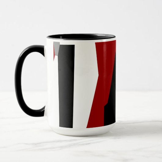 Mug Rouge noir et blanc abstrait (Gauche)