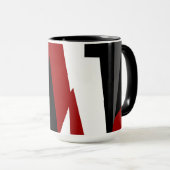 Mug Rouge noir et blanc abstrait (Devant droit)
