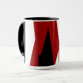Mug Rouge noir et blanc abstrait (Devant gauche)