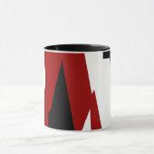 Mug Rouge noir et blanc abstrait (Centre)