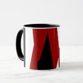 Mug Rouge noir et blanc abstrait (Devant gauche)