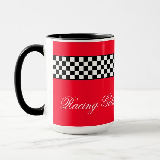 Mug Rouge noir et blanc Race Thème (Gauche)