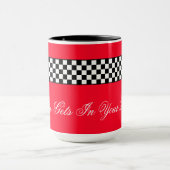 Mug Rouge noir et blanc Race Thème (Centre)