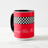 Mug Rouge noir et blanc Race Thème (Devant gauche)