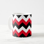Mug Rouge Noir et Blanc Zigzag (Devant gauche)