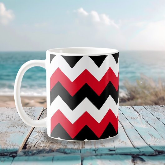 Mug Rouge Noir et Blanc Zigzag