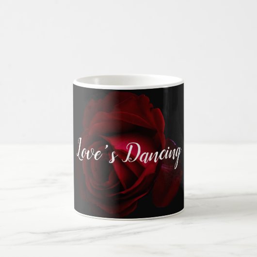 Mug Rouge, noir et rose, imprimé à fleurs (Centre)
