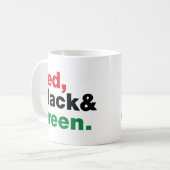 Mug Rouge, Noir et Vert. (Devant gauche)