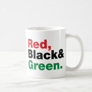 Mug Rouge, Noir et Vert.