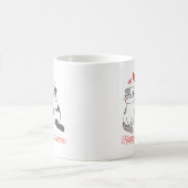 Mug Rouge Noir Illustré Chats Mignons Joyeuse Saint-Va (Centre)