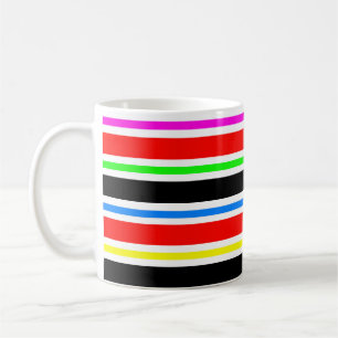 Mug Rouge Noir Multi-couleurs Couleurs Rayures