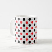 Mug Rouge noir Pois Textile Motif Design (Devant gauche)