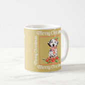 Mug Rouge Or Blanc Joyeux Noël Dalmatien (Devant droit)