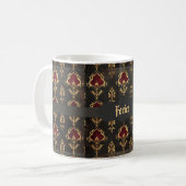 Mug Rouge Or et Gothique Noir Damassé (Devant gauche)