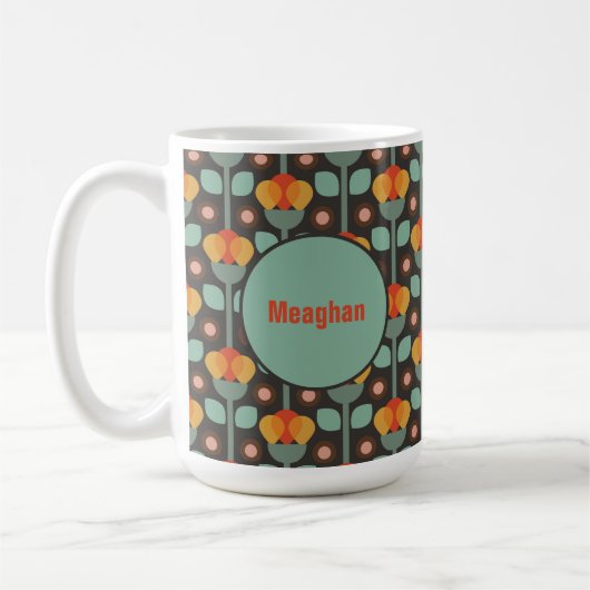 Mug Rouge or Turquoise rétro (Gauche)