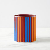 Mug Rouge Orange Bleu Design à Rayures Verticales (Centre)