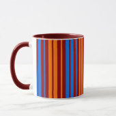 Mug Rouge Orange Bleu Design à Rayures Verticales (Gauche)