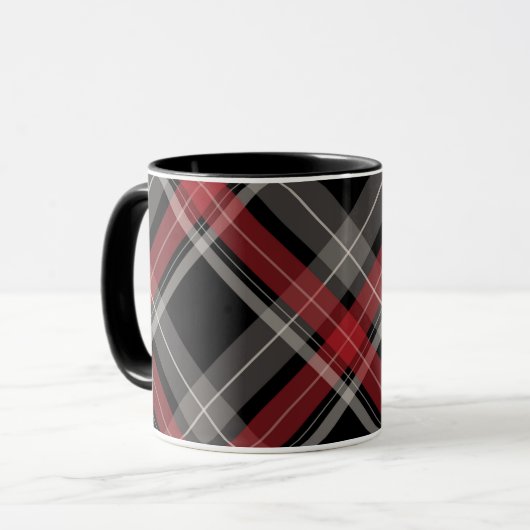 Mug rouge PLACÉ noir (Devant gauche)