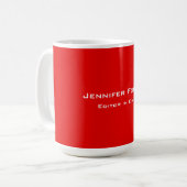Mug Rouge Plain élégant minimaliste moderne (Devant gauche)