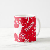 Mug Rouge renne de Snowflakes (Devant droit)